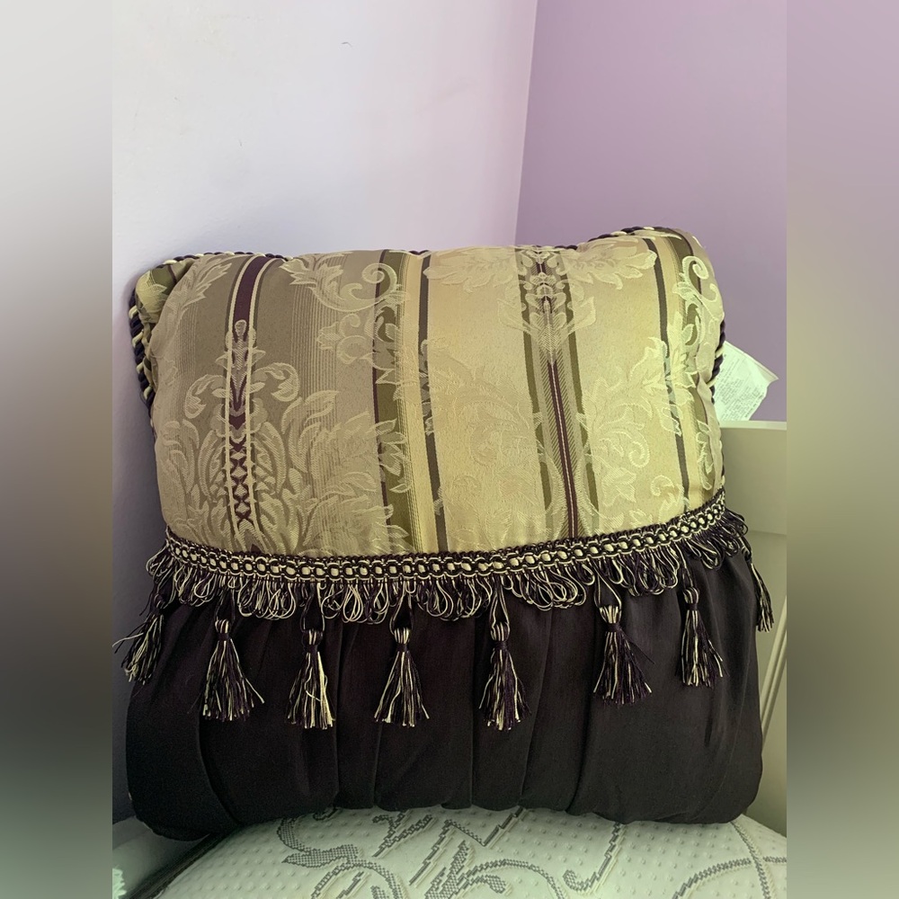 Purple and gold accent pillow